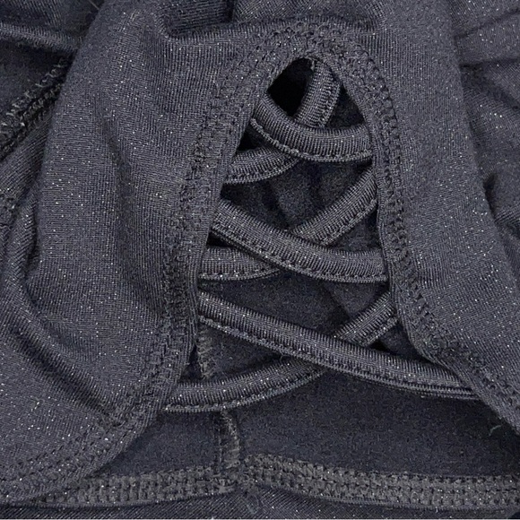 Large Black Glitter Knit Fleece Lined Leggings Pull On Stretch Comfortable - Picture 9 of 12